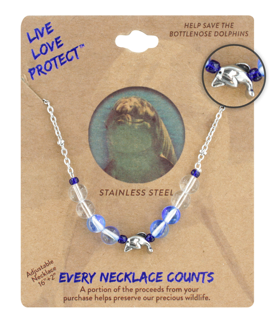 LIVE LOVE PROTECT™ - DOLPHIN CONSERVATION NECKLACE