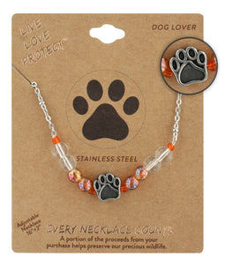 LIVE LOVE PROTECT™ NECKLACE WITH DOG PAW