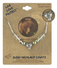 Load image into Gallery viewer, LIVE LOVE PROTECT™ - GRIZZLY BEAR CONSERVATION NECKLACE