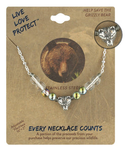 LIVE LOVE PROTECT™ - GRIZZLY BEAR CONSERVATION NECKLACE