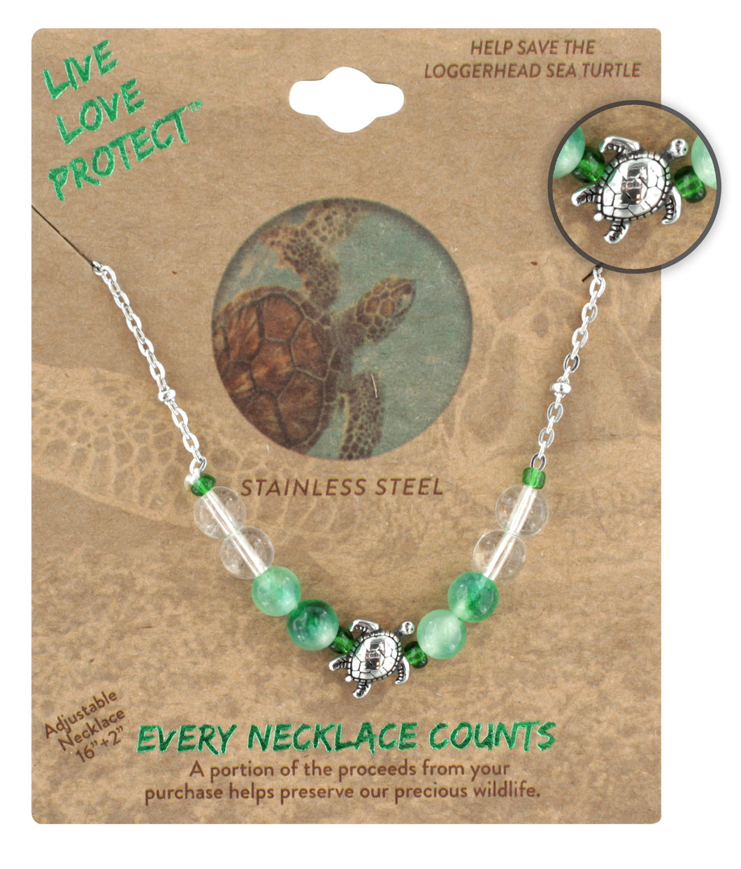 LIVE LOVE PROTECT™ NECKLACE WITH TURTLE
