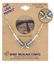 Load image into Gallery viewer, LIVE LOVE PROTECT™ NECKLACE WITH WHALE TAIL