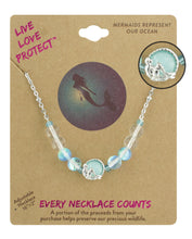 Load image into Gallery viewer, LIVE LOVE PROTECT™ - MERMAID REPRESENT OUR OCEANS CONSERVATION NECKLACE